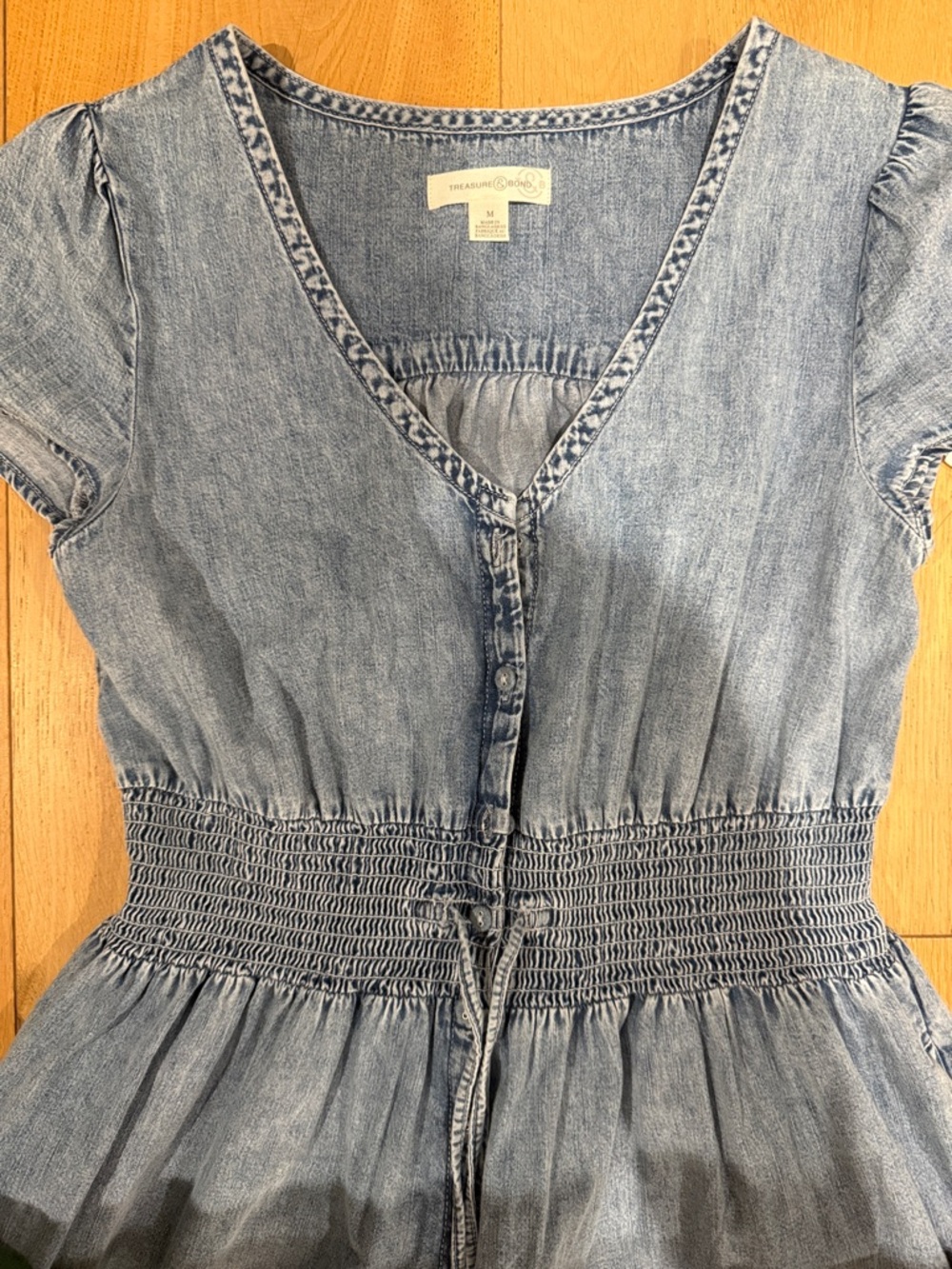Treasure & Bond Women’s ' Denim Midi Dress in Blue - Picture 3 of 4